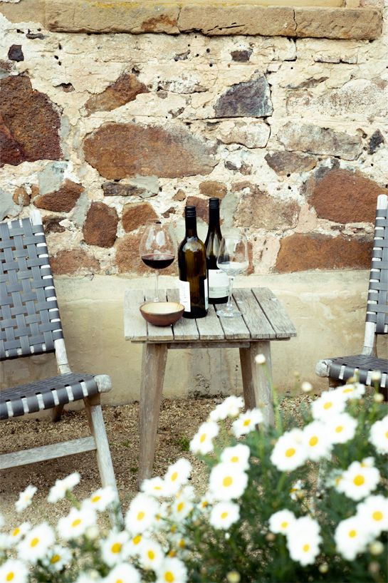 Shepherd's Cottage garden with wine